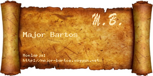 Major Bartos névjegykártya